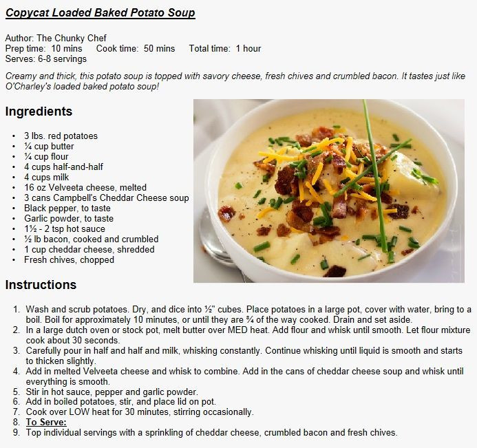 O Charley'S Loaded Potato Soup Recipe
 17 Best images about Copycat Recipes on Pinterest