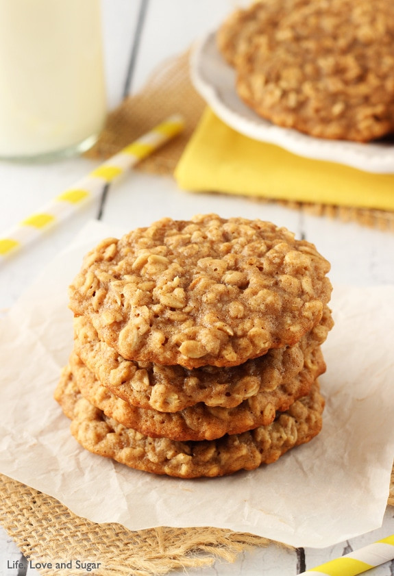 Oatmeal Banana Cookies
 Moist and Chewy Banana Oatmeal Cookies Life Love and Sugar