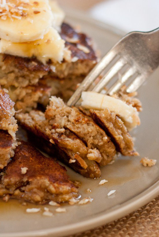 Oatmeal Banana Pancakes
 Gluten Free Banana Oat Pancakes