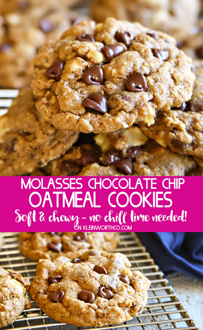 Oatmeal Molassas Cookies
 Molasses Chocolate Chip Oatmeal Cookies Kleinworth & Co