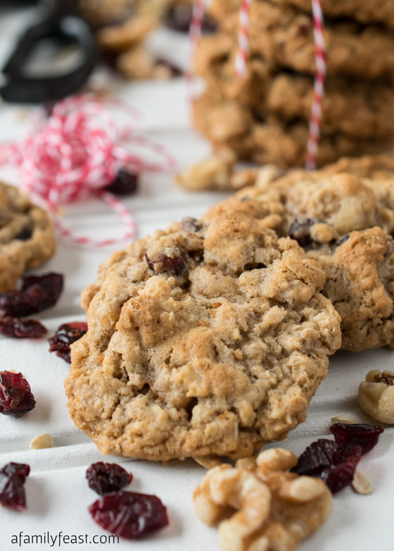 Oatmeal Walnut Cookies
 Cranberry Walnut Oatmeal Cookies A Family Feast