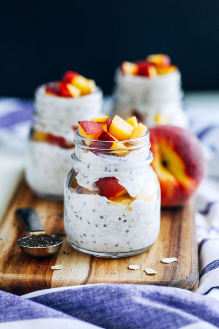 Oats For Breakfast
 Overnight Peaches and Cream Chia Seed Oats Making Thyme