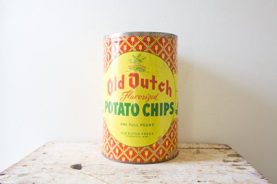 Old Dutch Potato Chips
 Old Dutch Potato Chips Tin Vintage Potato Vintage Metal Tin