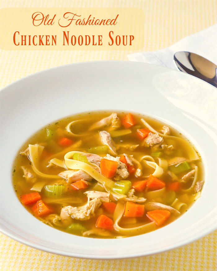 Old Fashioned Chicken Noodle Soup
 Old Fashioned Chicken Noodle Soup with a deep rich broth