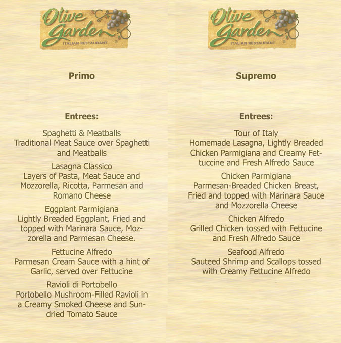 Olive Garden Dinner Menu
 7 Best of Olive Garden Menu Printable Out Olive