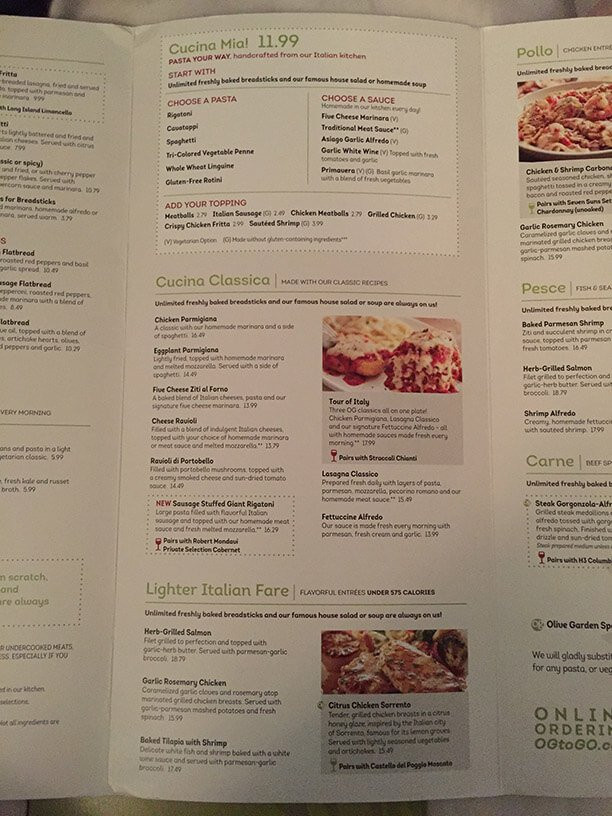 Olive Garden Dinner Menu
 Olive Garden Menu Pdf 2017 Garden Ftempo