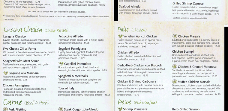 Olive Garden Dinner Menu
 Olive Garden Italian Restaurant Gainesville Restaurant