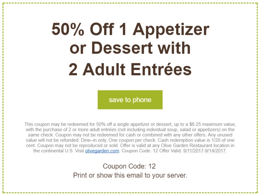 Olive Garden Free Appetizer Coupon
 olive garden coupon barcode