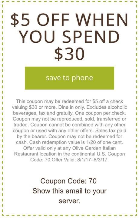 Olive Garden Free Appetizer Coupon
 Restaurant Coupons 2017 Printable Coupon Code