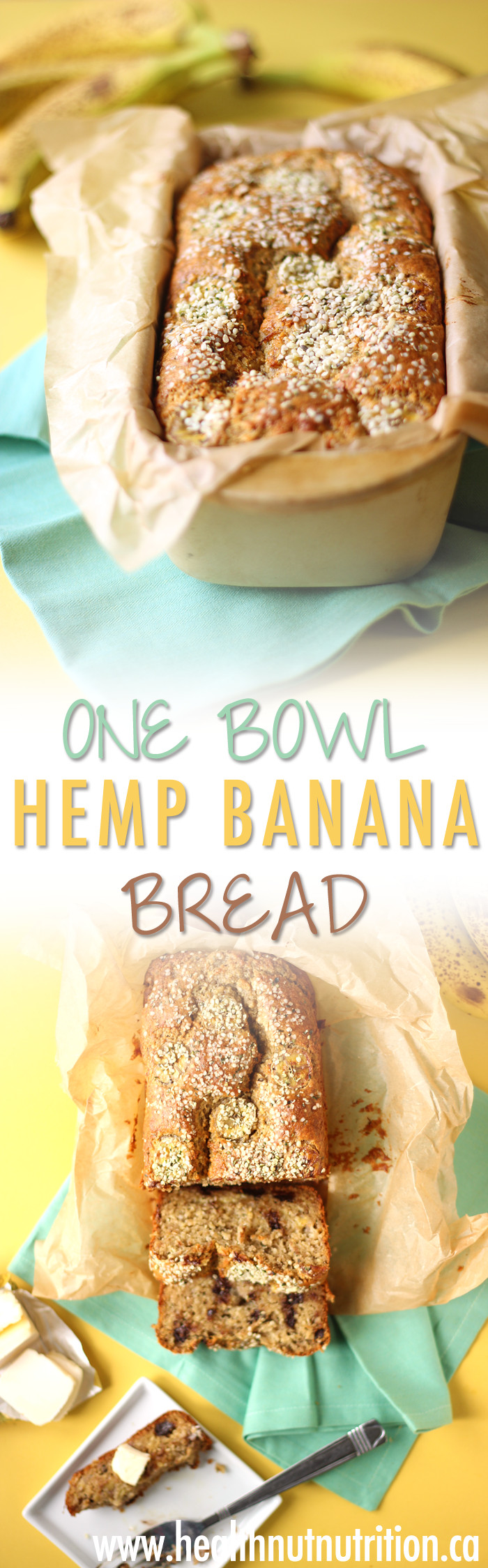 One Bowl Banana Bread
 e Bowl Hemp Banana Bread