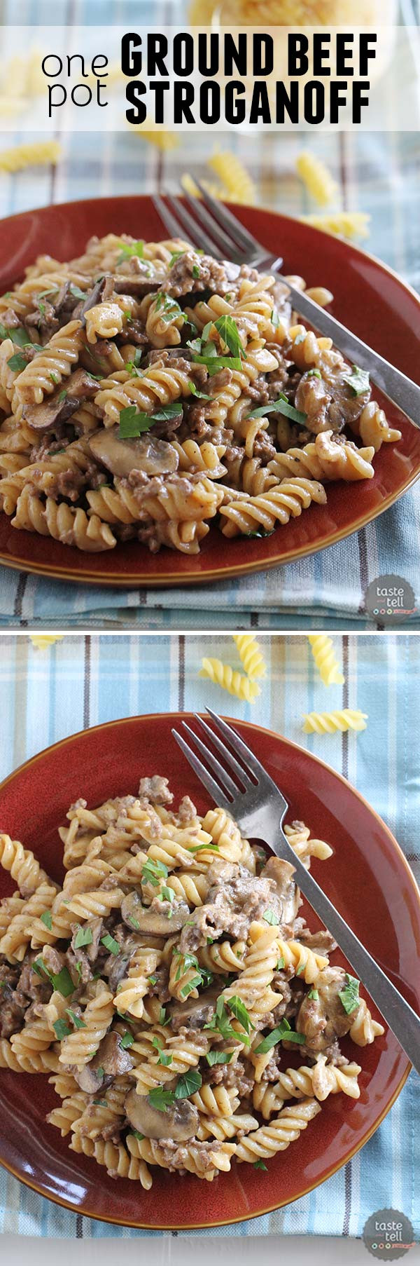 One Pot Beef Stroganoff e Pot Ground Beef Stroganoff Taste and Tell