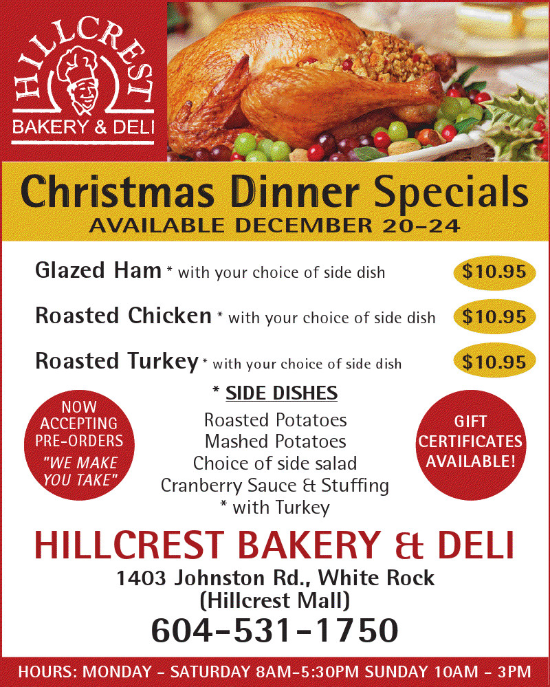 Order Christmas Dinner
 Pre Order Your Christmas Dinner Today – Hillcrest Bakery