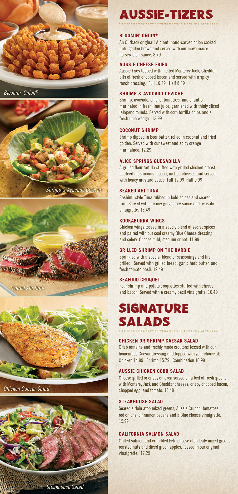 Outback Desserts Menu
 Outback Steakhouse Bahamas Nassau Nassau Paradise