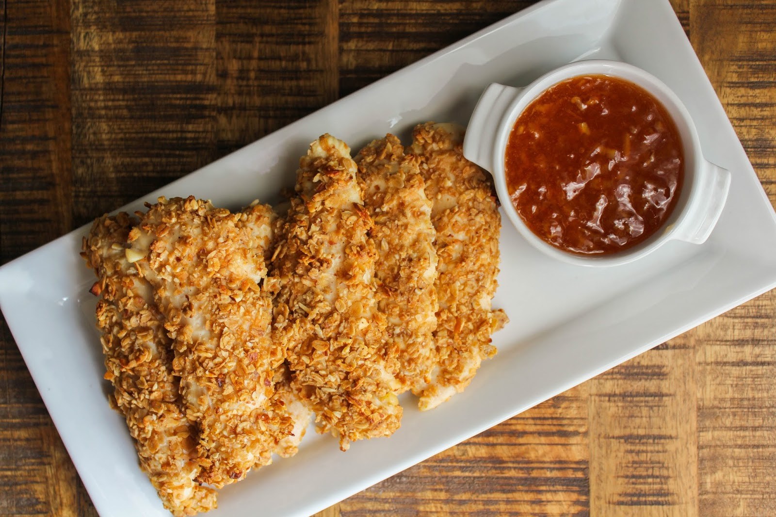 Oven Baked Chicken Tenders
 Crunchy Oven Baked Chicken Tenders with Spicy Orange