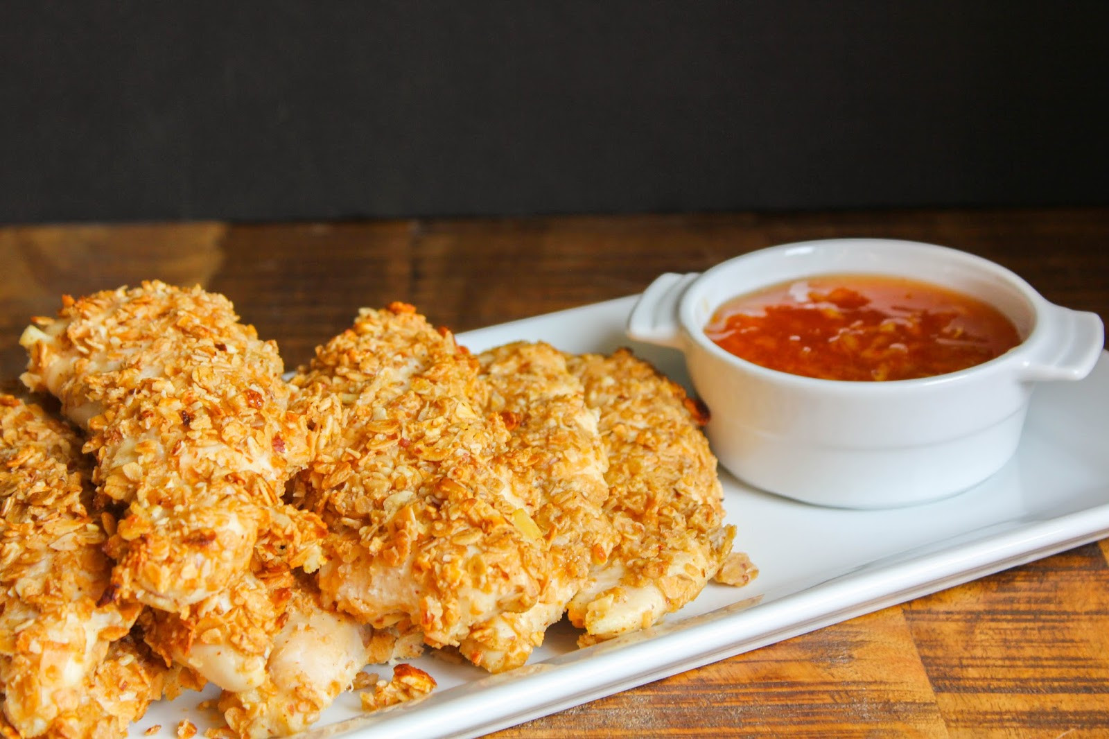 Oven Baked Chicken Tenders
 Crunchy Oven Baked Chicken Tenders with Spicy Orange