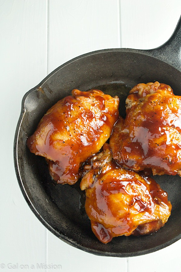 Oven Bbq Chicken Thighs
 Baked BBQ Chicken Thighs Gal on a Mission