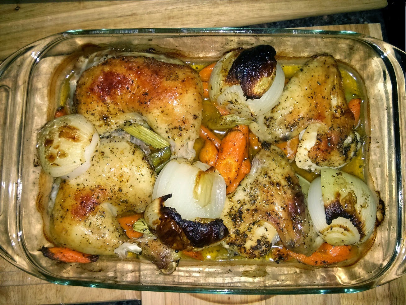 Oven Roasted Chicken Drumsticks
 Pomegranates365 Oven baked chicken with carrots onion