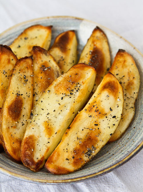 Oven Roasted Russet Potatoes
 Roasted Potato Wedges with Gomashio Japanese sesame salt