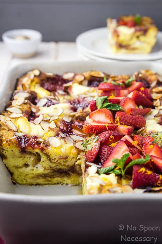 Overnight Breakfast Strata Recipe Overnight Strawberry & Ricotta Breakfast Strata No Spoon