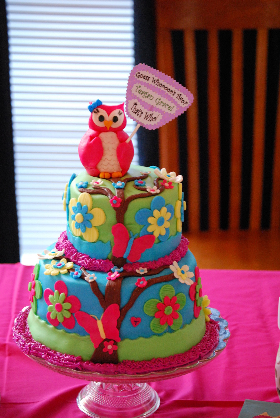 Owl Birthday Cake
 Owl Theme Birthday Cake CakeCentral