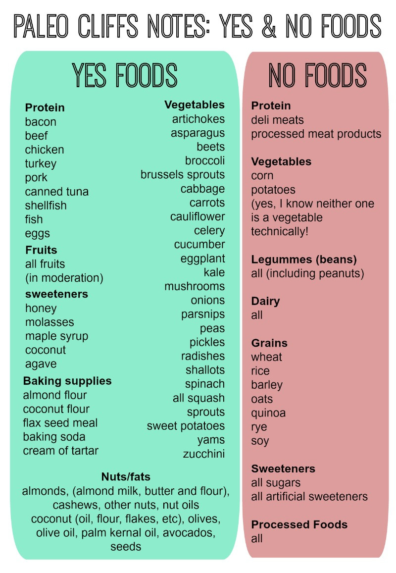 Paleo Diet Food List
 paleo food list