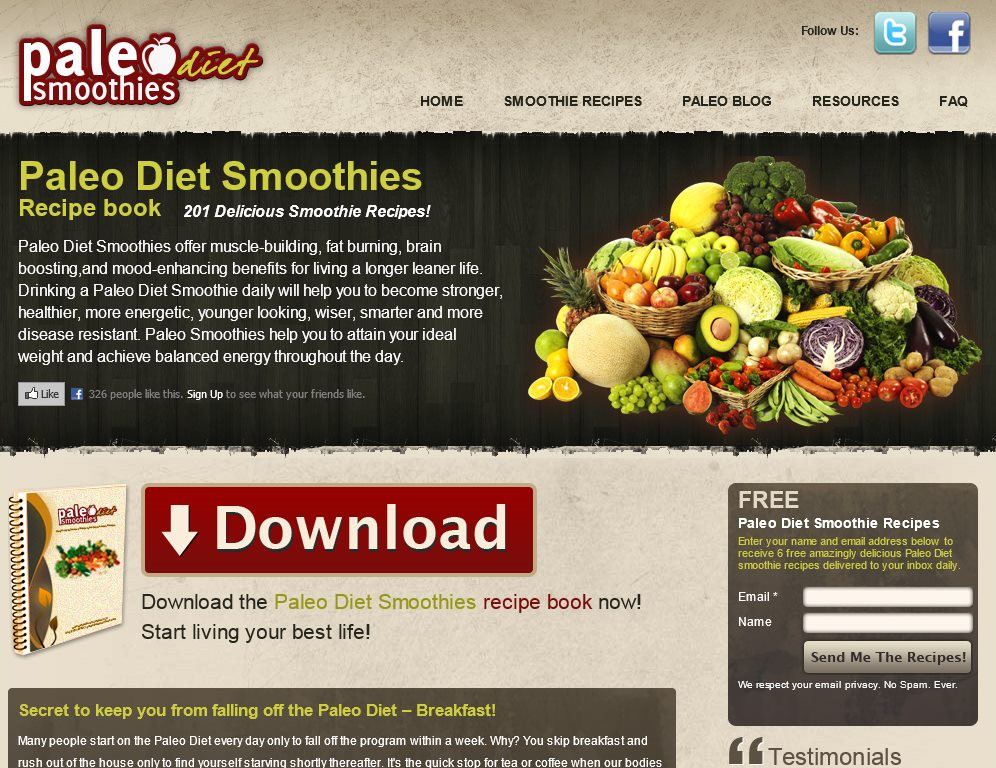 Paleo Diet Reviews
 Paleo Diet Smoothies Recipe Book Scam Review