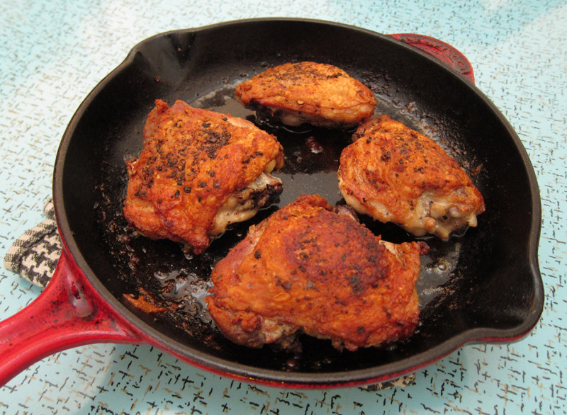 Pan Fried Chicken Thighs
 perfect pan roasted chicken thighs