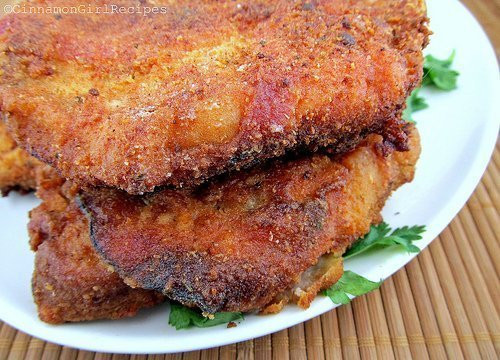 Pan Fried Thin Pork Chops
 Pan Fried Pork Chops Wrapped in Ham