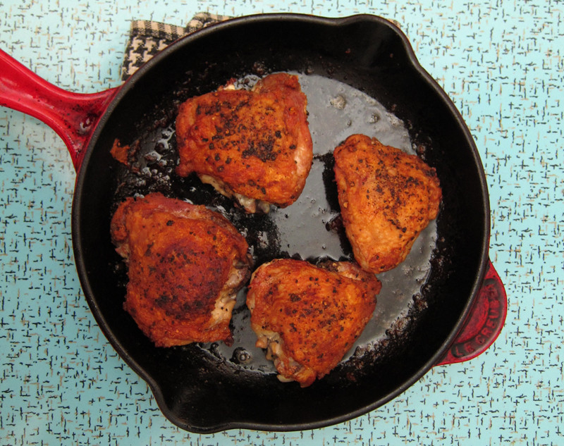 Pan Roasted Chicken Thighs
 perfect pan roasted chicken thighs