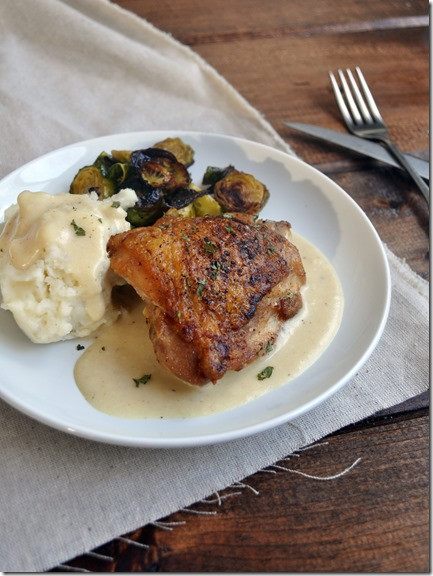 Pan Roasted Chicken Thighs
 Pan Roasted Chicken Thighs with Creamy Gravy Three