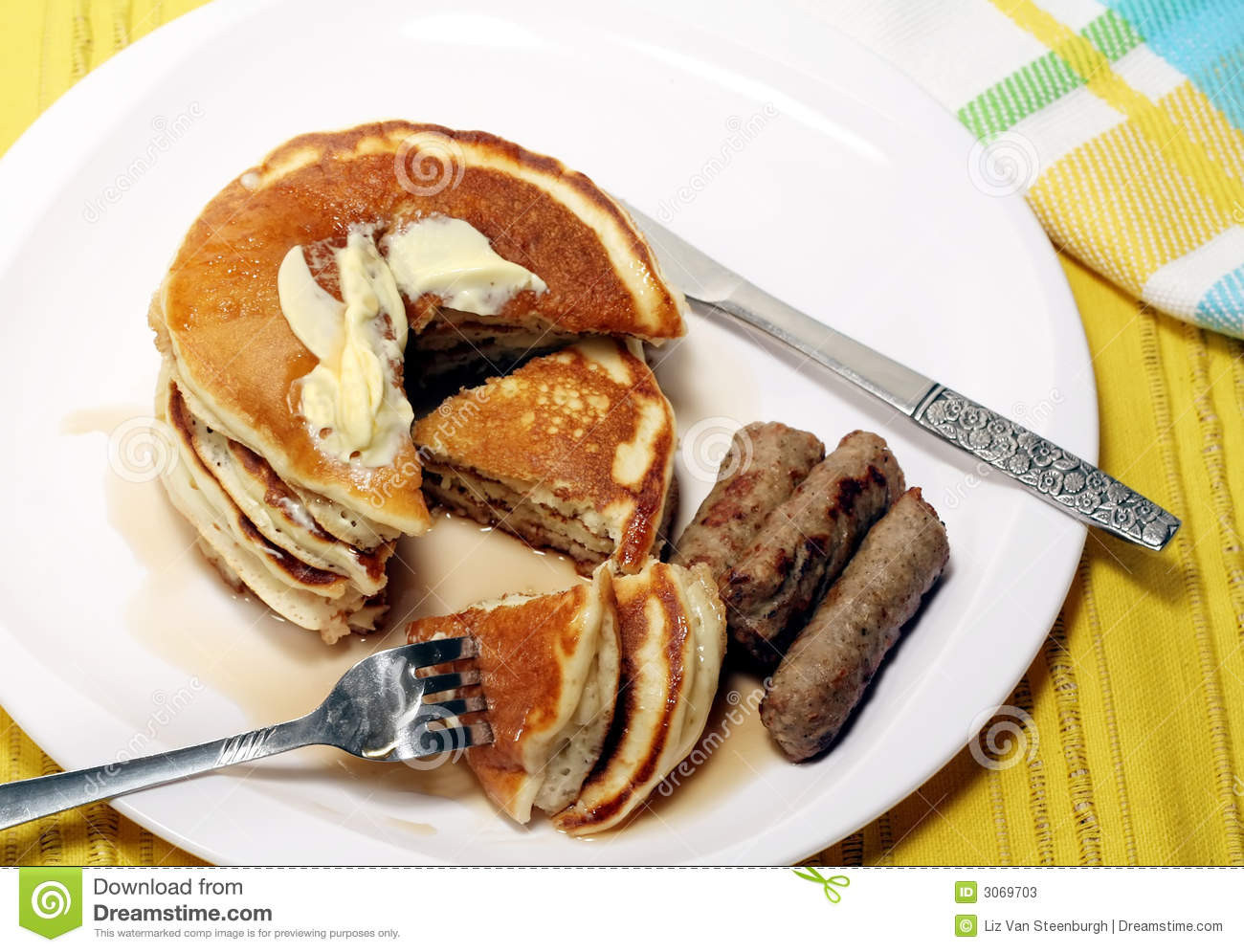 Pancakes And Sausage
 Pancakes And Sausage Stock s Image