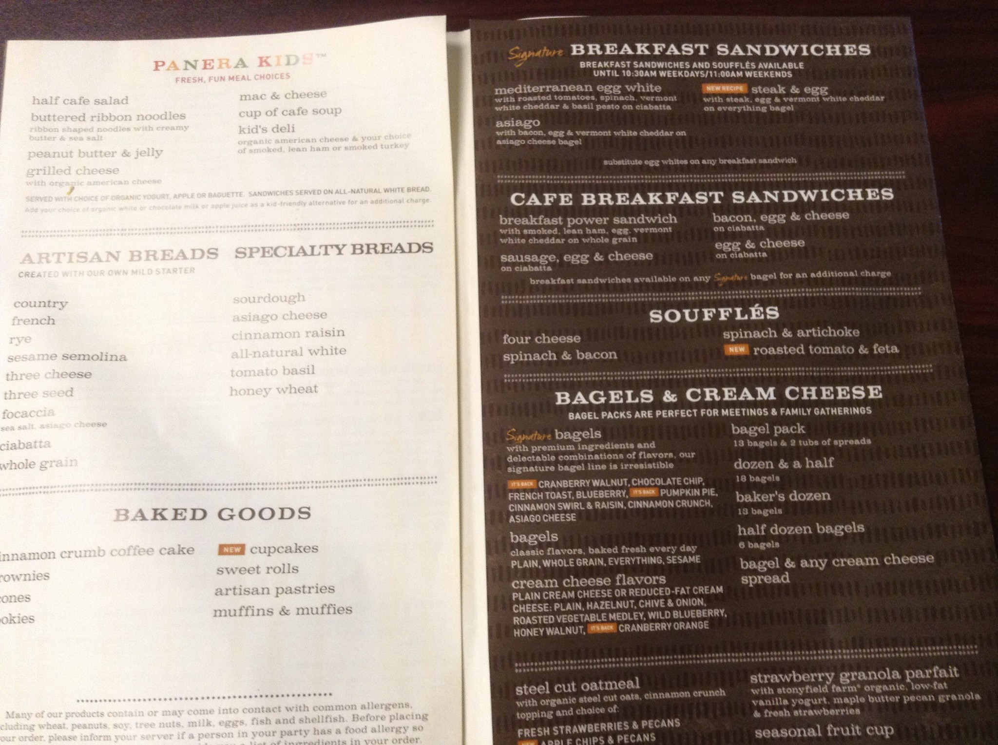 Panera Bread Menu Breakfast
 Panera Bread Menu Menu for Panera Bread Plymouth Twin