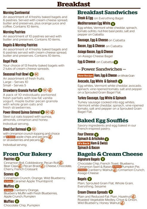 Panera Bread Menu Breakfast
 panera bread menu