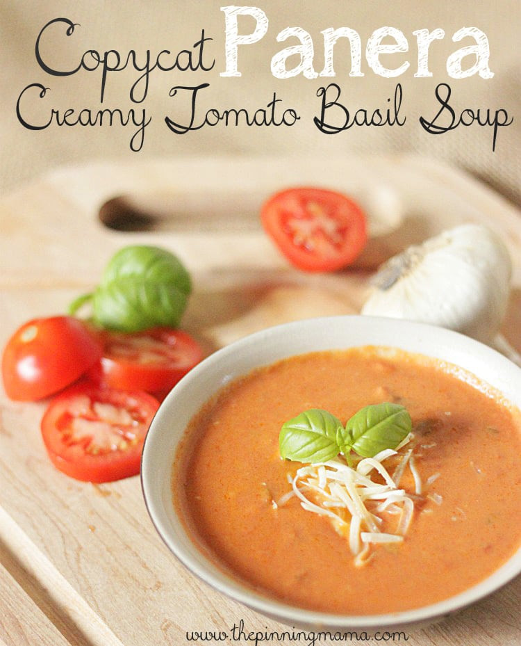 Panera Tomato Soup
 Copycat Panera Creamy Tomato Basil Soup Recipe