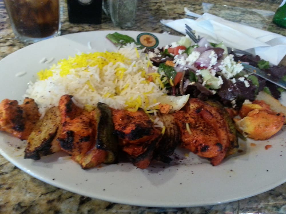 Panini Kabob Grill
 Chicken with rice and salad Yelp