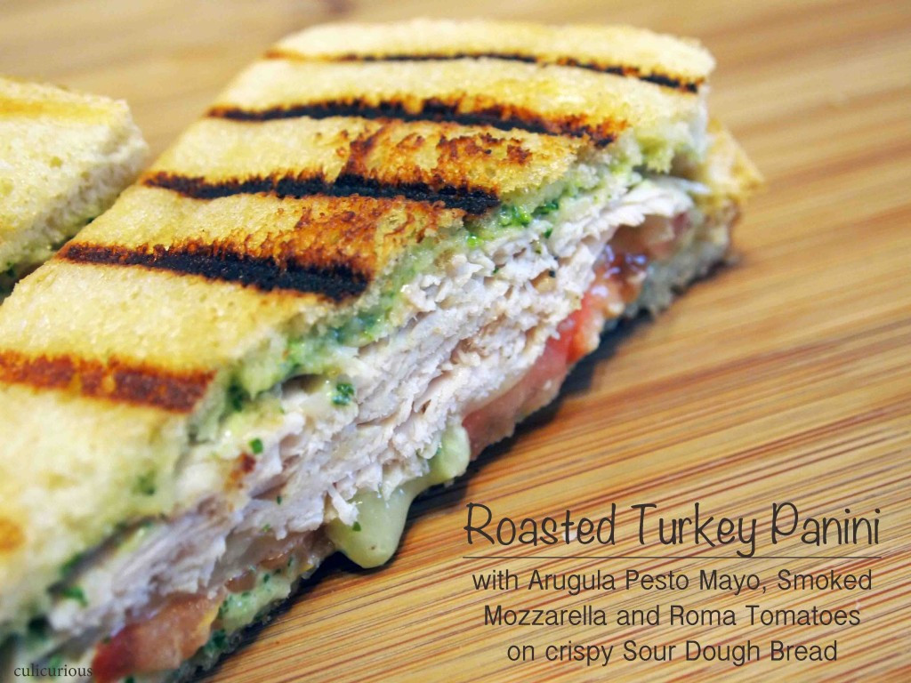 Panini Sandwich Recipes
 Roasted Turkey Panini Recipe with Arugula Pesto Mayo