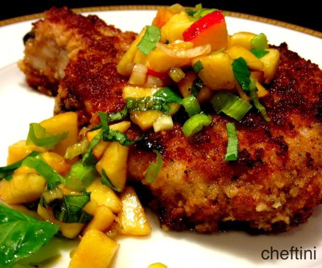 Panko Breaded Pork Chops
 Panko Breaded Pork Chop with Peaches