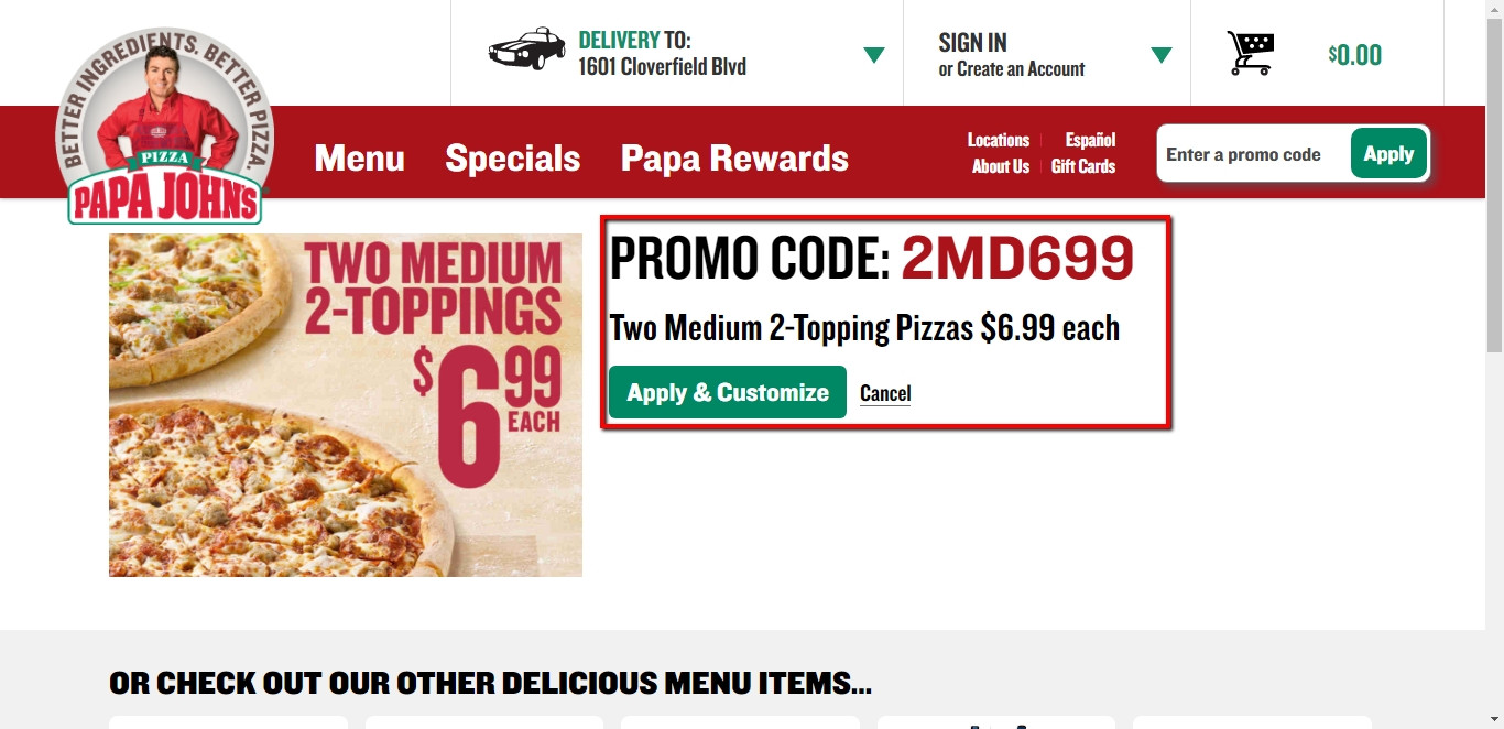 Papa Johns Dessert Coupon
 f Papa John s Coupon Code