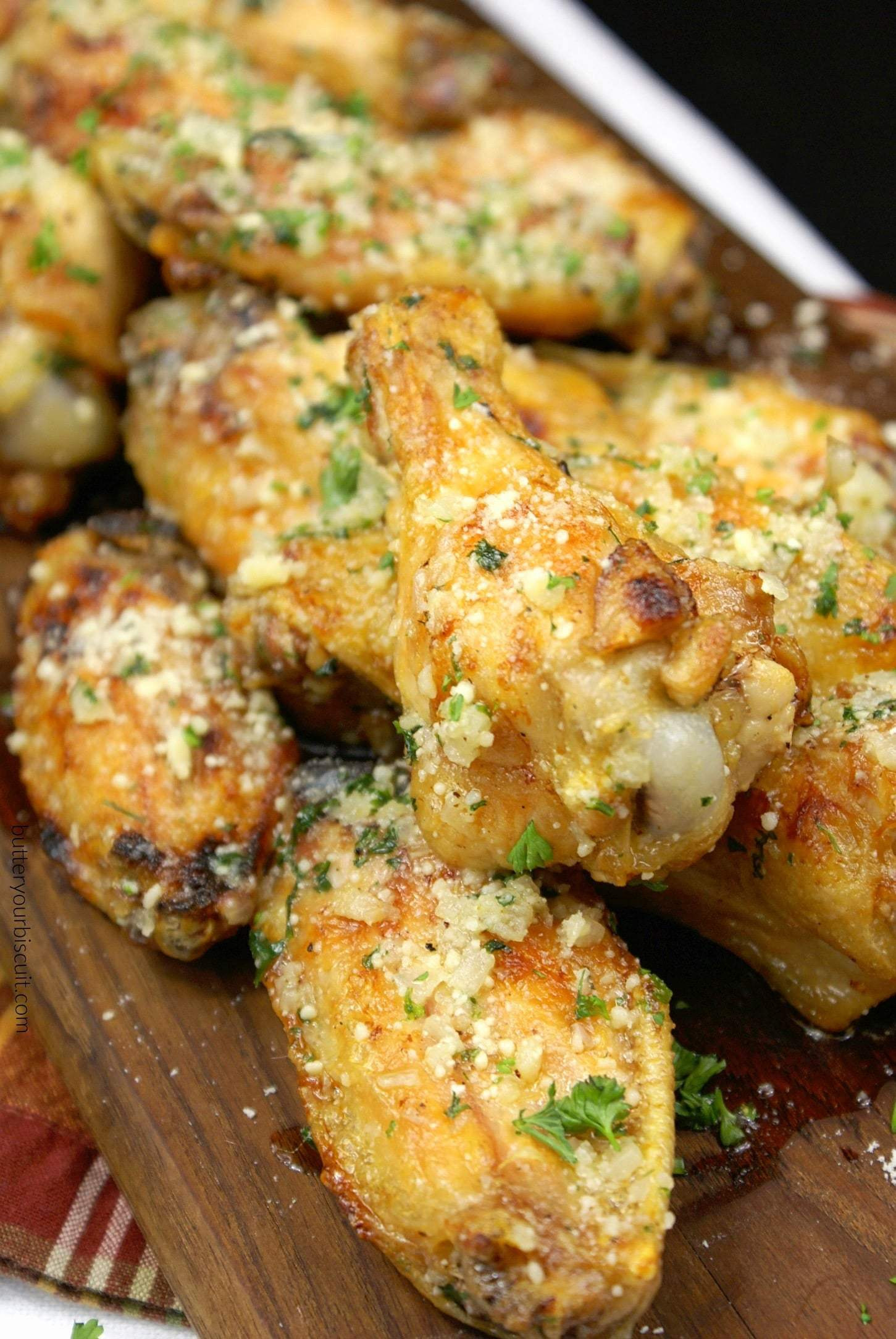 Parmesan Chicken Wings
 Crispy Baked Garlic Parmesan Chicken Wings Butter Your