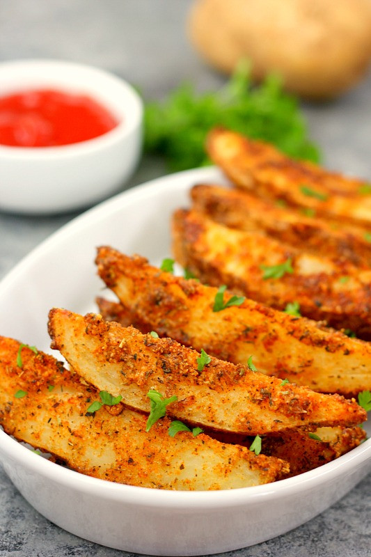 Parmesan Potato Wedges
 Baked Garlic Parmesan Potato Wedges Pumpkin N Spice