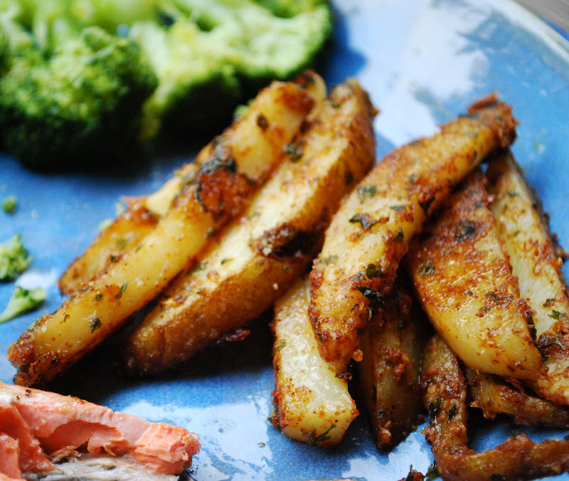 Parmesan Potato Wedges
 Between Blue and Yellow Parmesan Potato Wedges