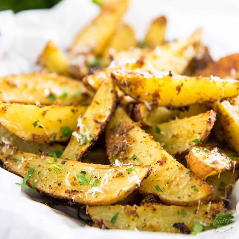 Parmesan Potato Wedges
 Oven Baked Garlic Parmesan Potato Wedges • The Healthy Foo