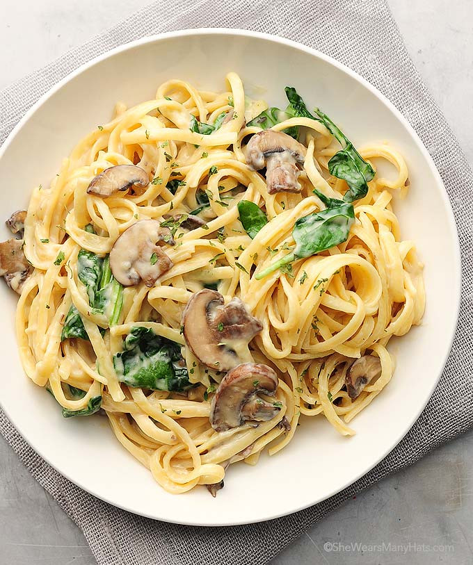 Pasta Dishes For Dinner
 Mushroom Florentine Pasta Recipe