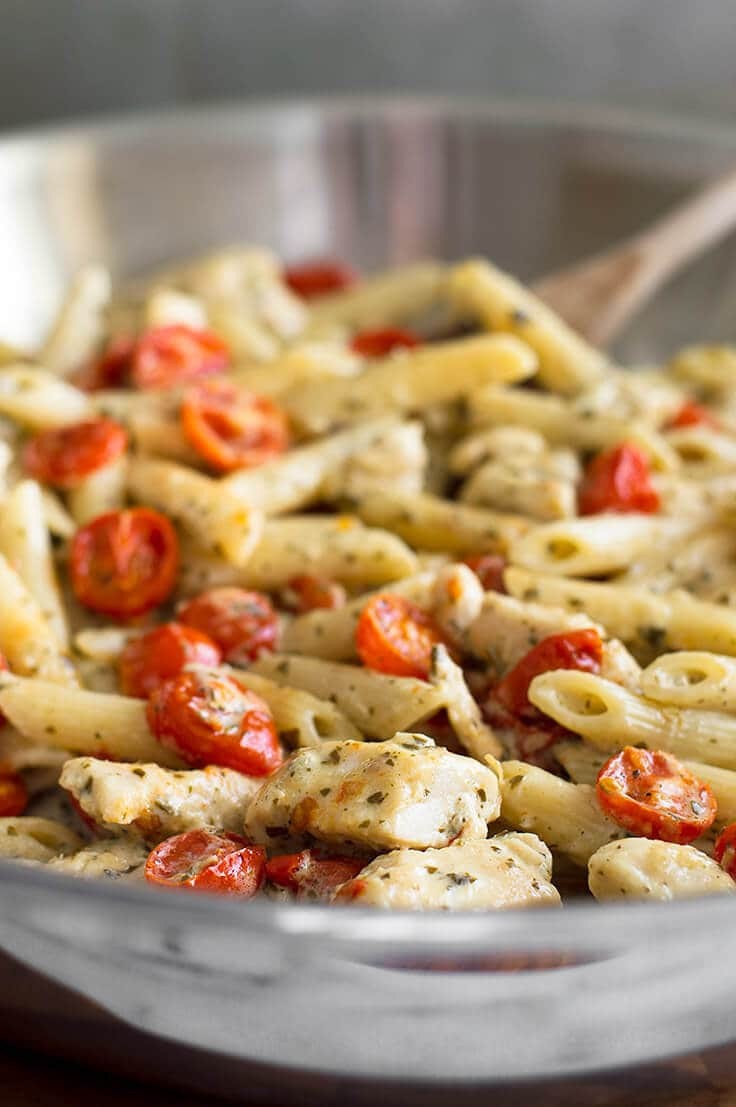 Pasta Idea For Dinner
 Easy Pesto Chicken Pasta for Two With Oven Roasted