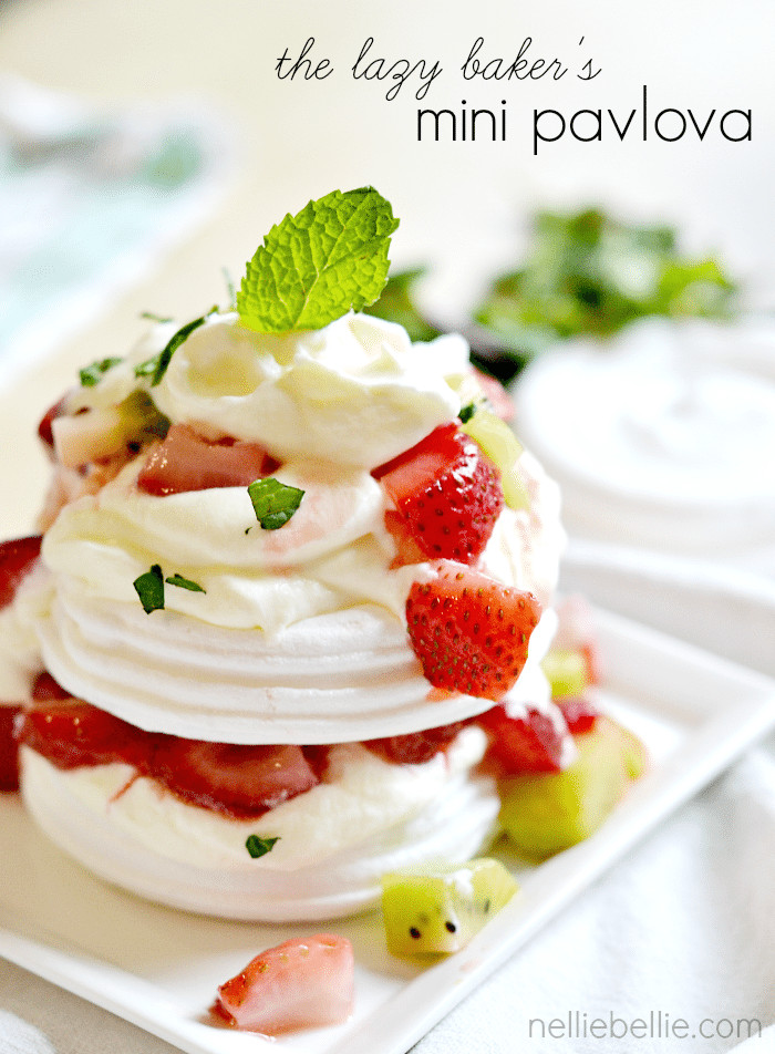 Pavlova Dessert Recipe
 Mini Pavlova The Lazy Baker way A Nelliebellie recipe