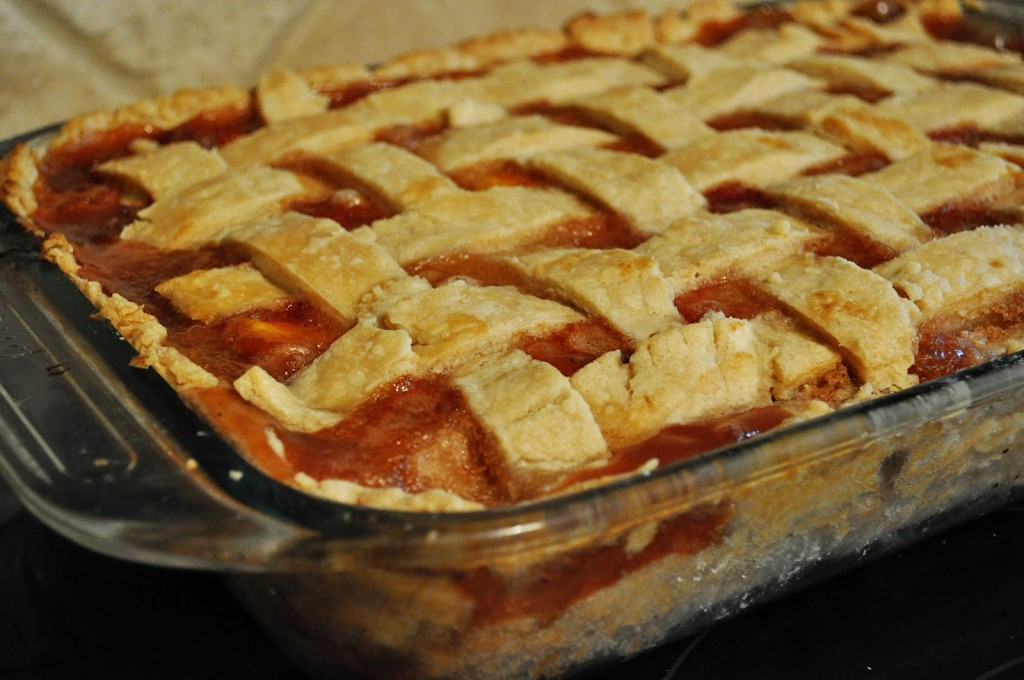 Peach Cobbler Pie
 double crust peach pie recipe