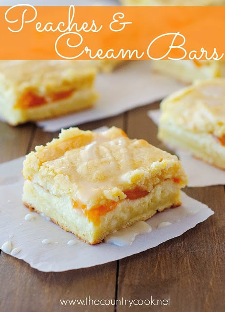 Peaches And Cream Dessert
 Peaches and Cream Bars The Country Cook dessert