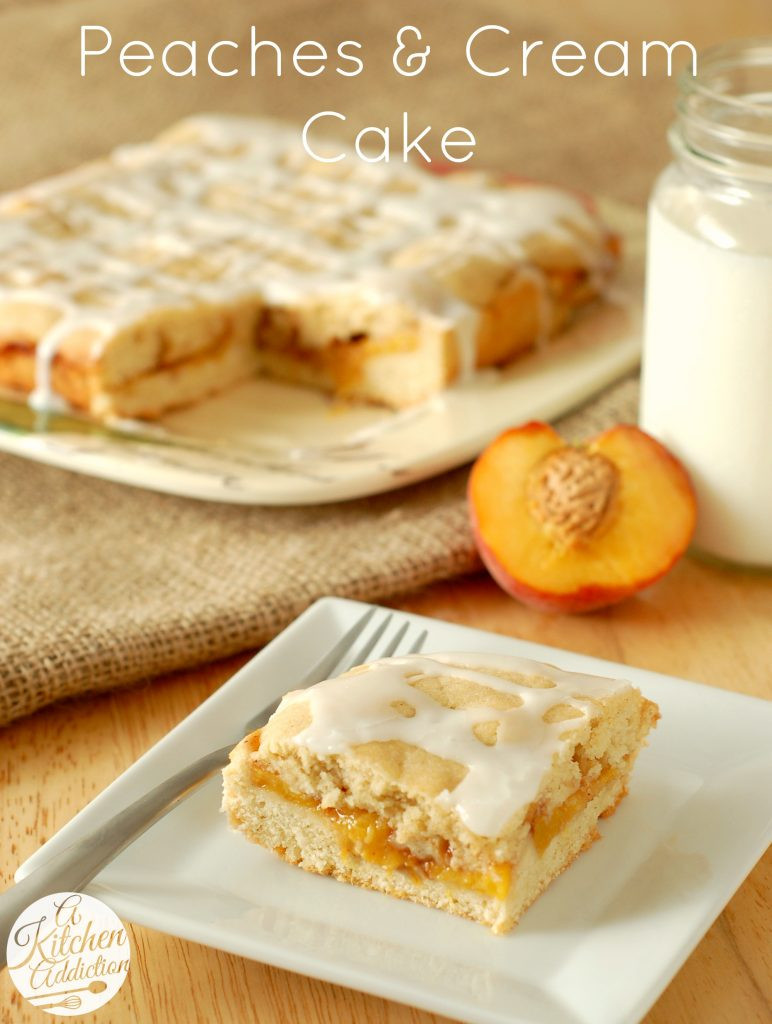 Peaches And Cream Dessert
 Peaches and Cream Cake A Kitchen Addiction