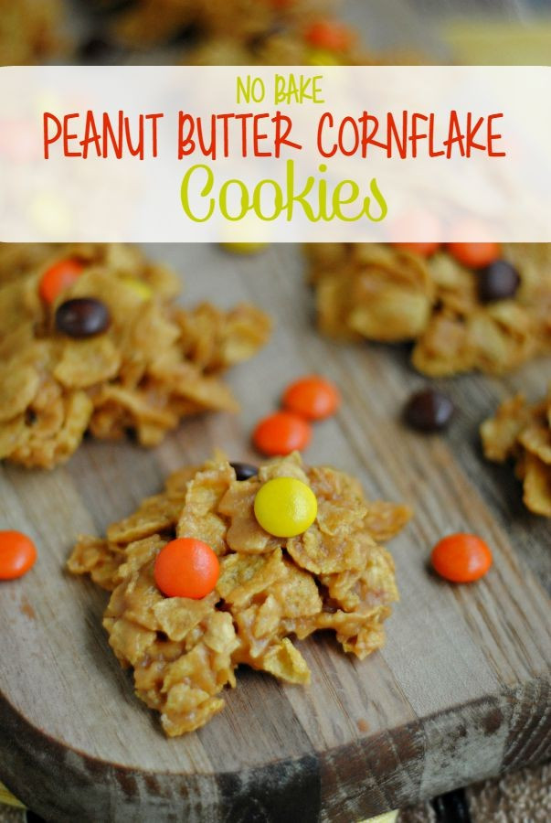 Peanut Butter Cornflake Cookies
 No Bake Peanut Butter Cornflake Cookies