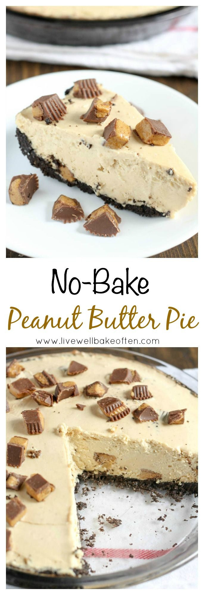 Peanut Butter Pie With Oreo Crust
 An easy no bake peanut butter pie with a homemade Oreo